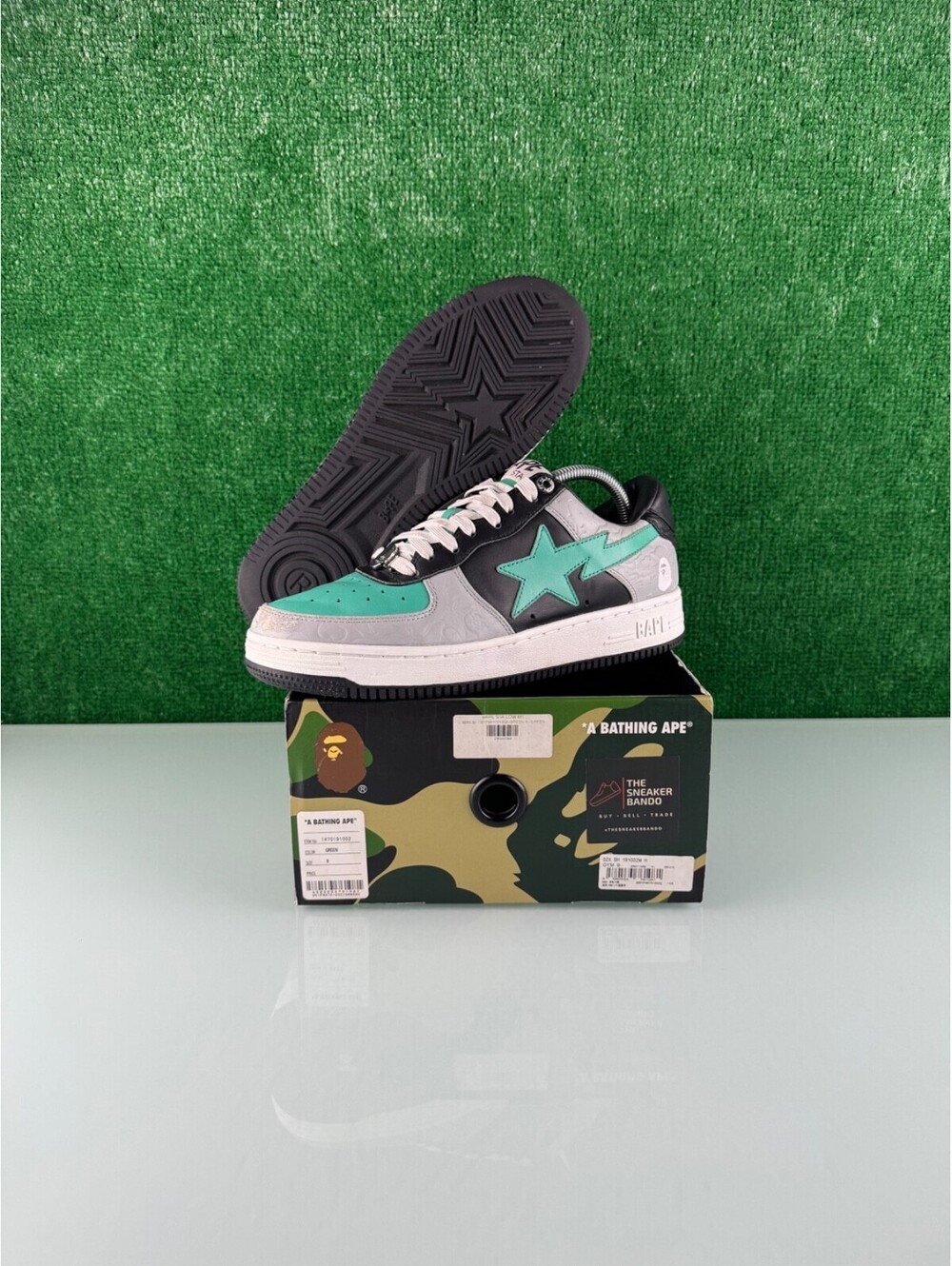 Size 9 - A Bathing Ape Bape Sta Low Grey Green